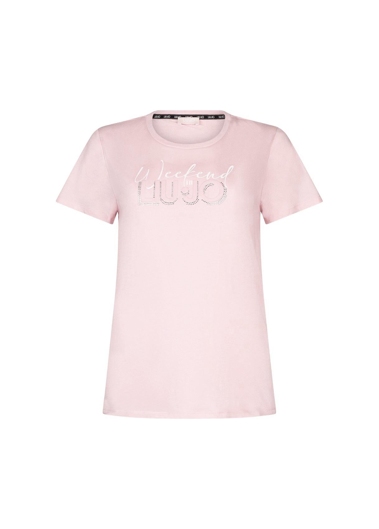 T shirt Liu Jo donna con logo Weekend Liu Jo applicato Rosa S | Giò Fashion