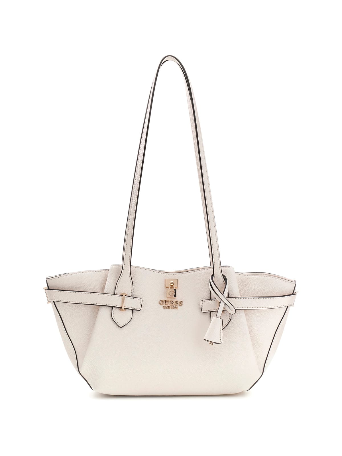 Borsa a spalla Guess donna effetto pelle con dettagli cinturino e logo Bianco TU | Giò Fashion