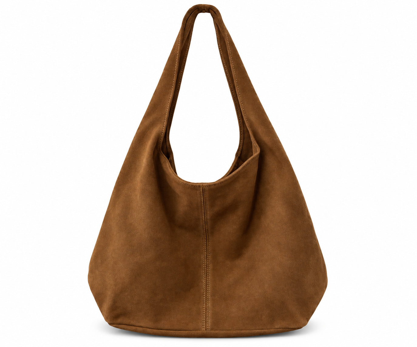 Borsa Hobo in Vera Pelle Scamosciata con Manico Integrato