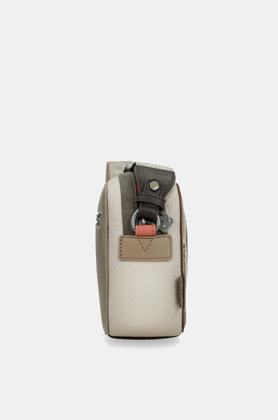 Borsa a tracolla Anekke compatta con chiusura zip e grafica decorativa Beige TU | Giò Fashion