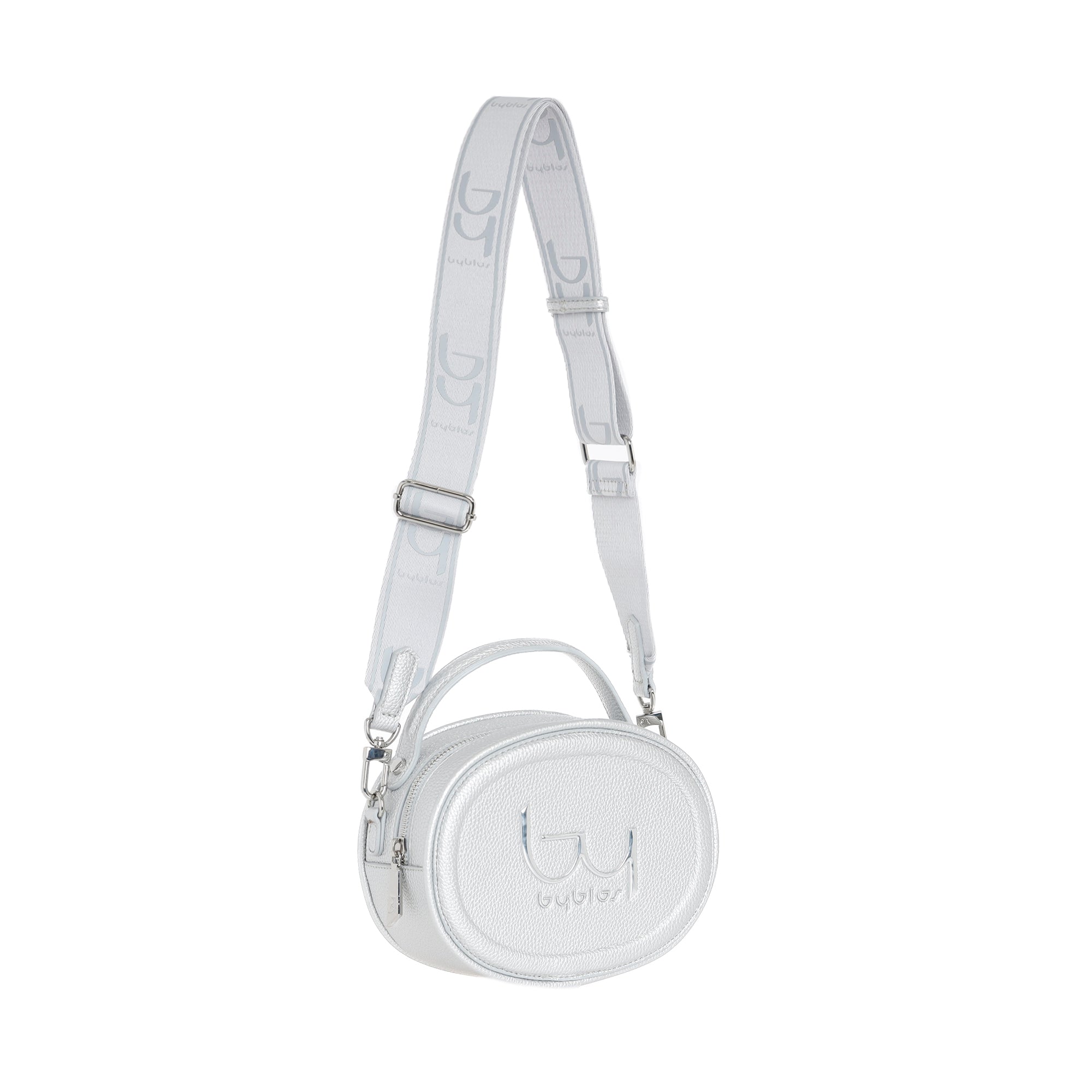 Borsa tracolla Byblos donna rotonda con logo frontale e tracolla regolabile Argento TU | Giò Fashion