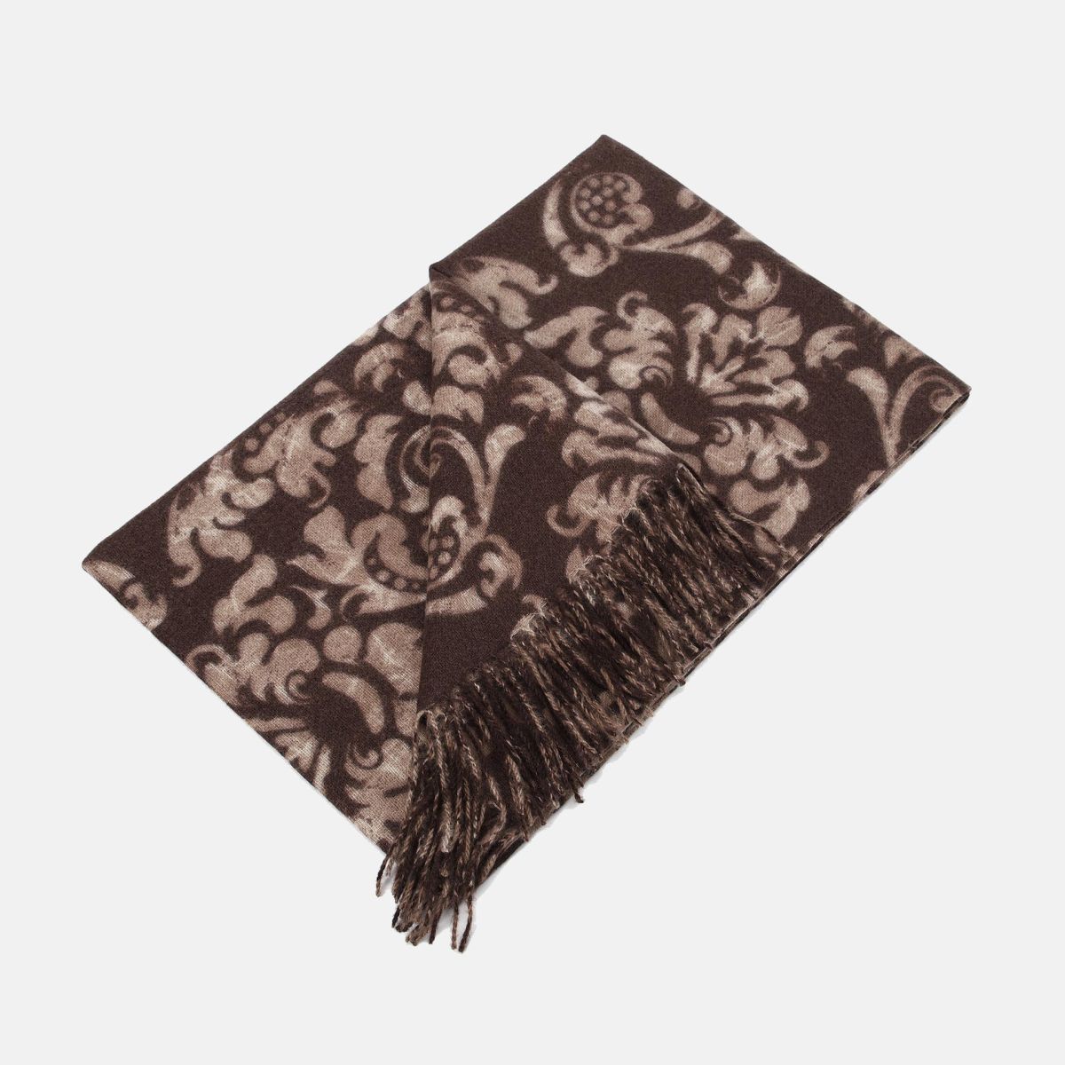 Sciarpa Y Not con frange e motivo barocco