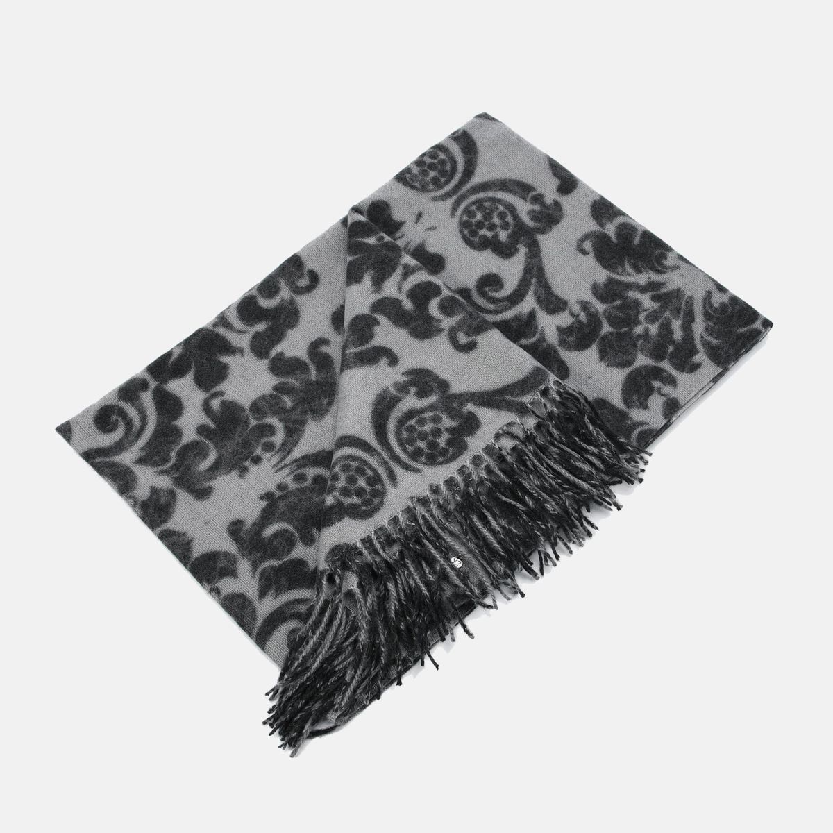 Sciarpa Y Not con frange e motivo barocco