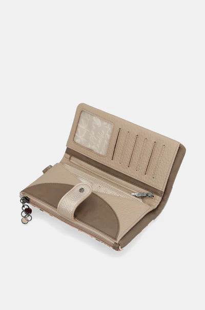 Portafoglio donna Anekke grande con zip organizer carte e monete Beige TU | Giò Fashion