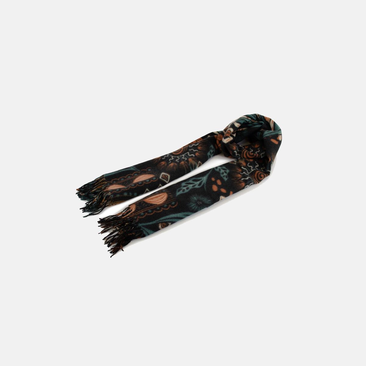 Sciarpa Y Not con frange e fantasia etnica
