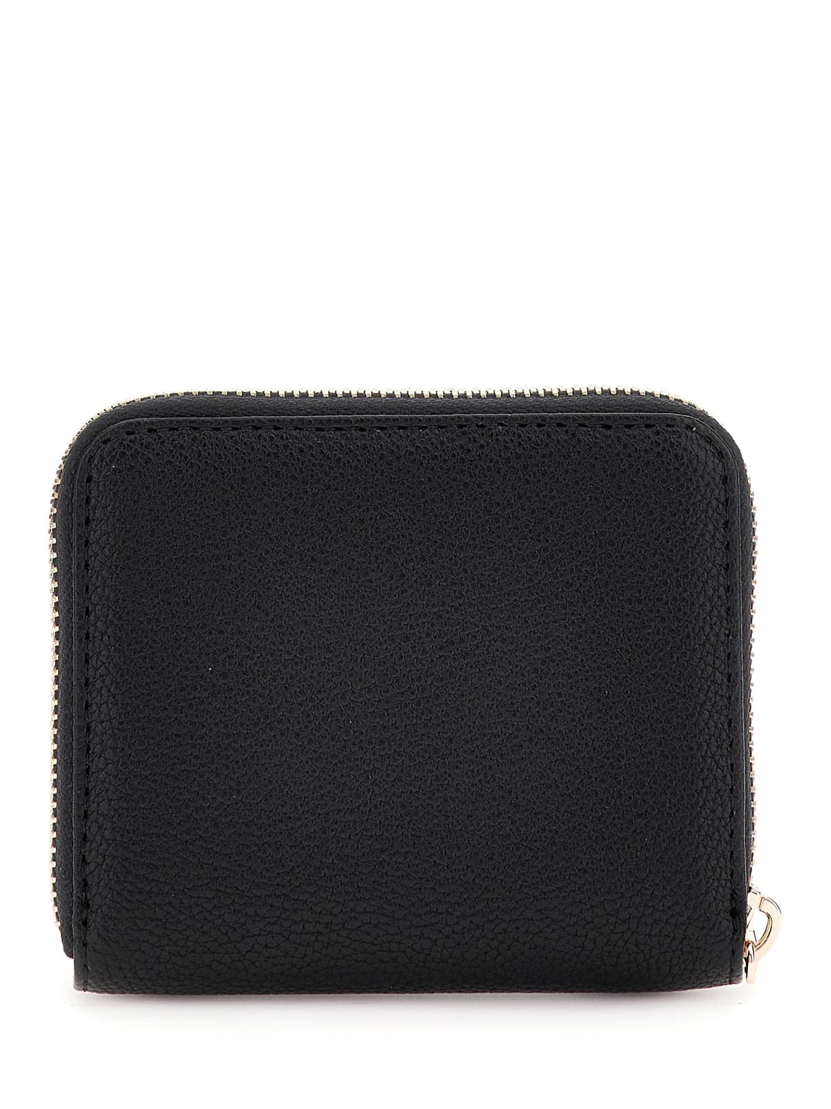 Portafoglio Guess donna compatto zip around con logo frontale Nero TU | Giò Fashion
