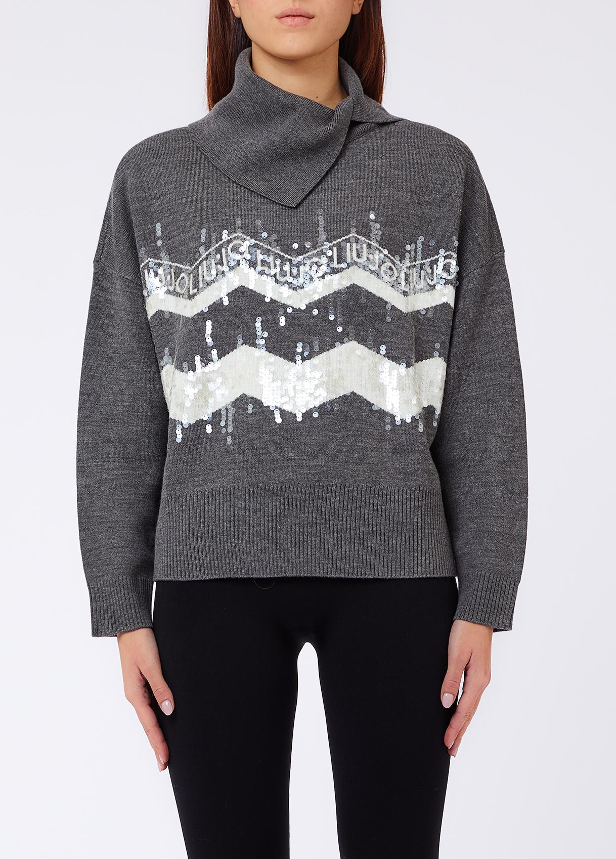 Liu Jo Maglia Donna Jacquard in Misto Lana con Paillettes
