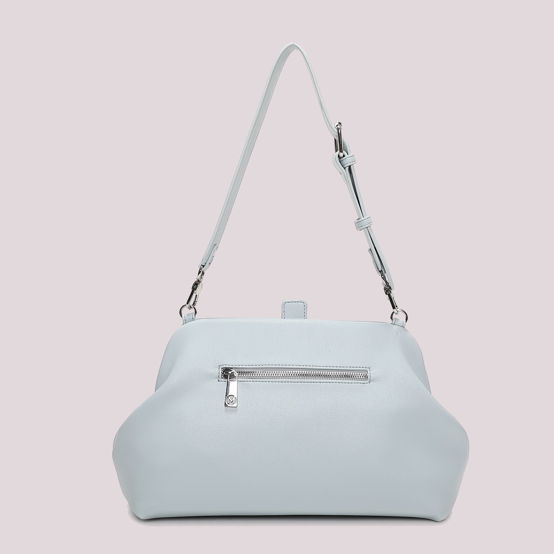 Mimi Mua borsa a spalla con applicazioni floreali e chiusura a scatto AZZURRO TU | Giò Fashion