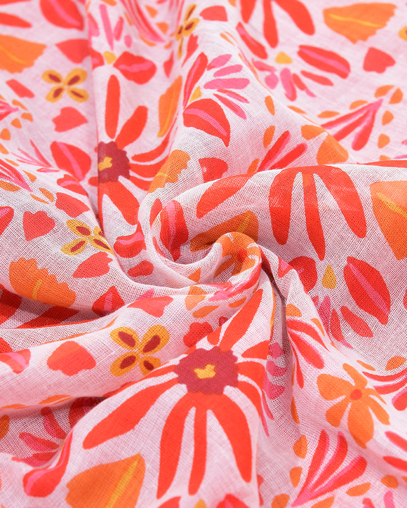 Ble Resort Collection Asciugamano Rosa Double Face con Fiori