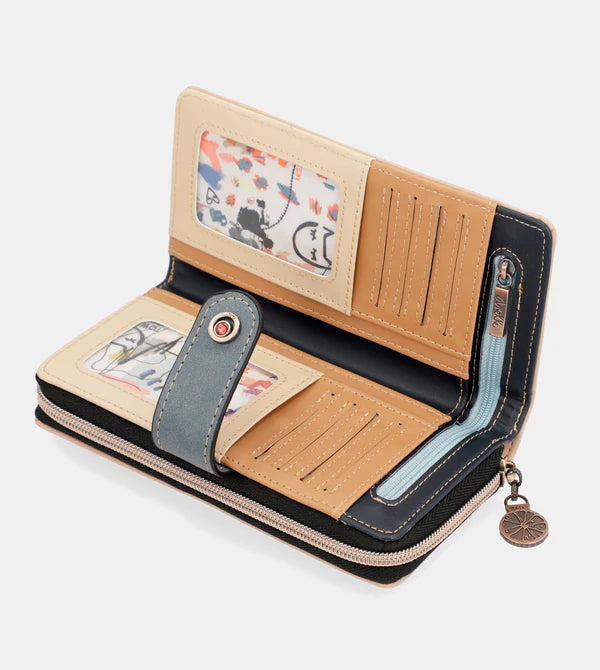 Portafoglio grande Anekke Girls Just Wanna Have Fun con zip e illustrazione