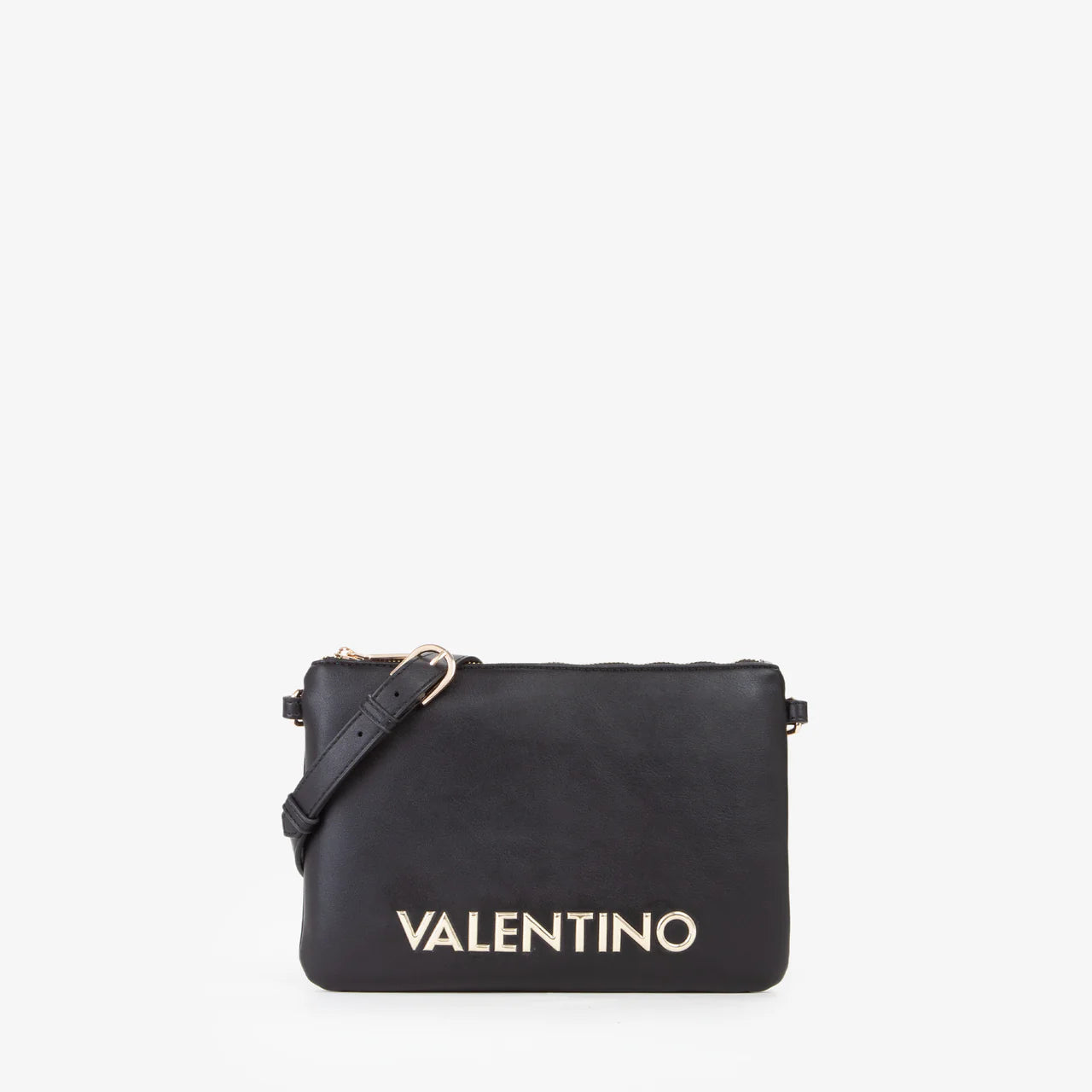 Valentino pochette donna elegante con tracolla e logo frontale Nero TU | Giò Fashion