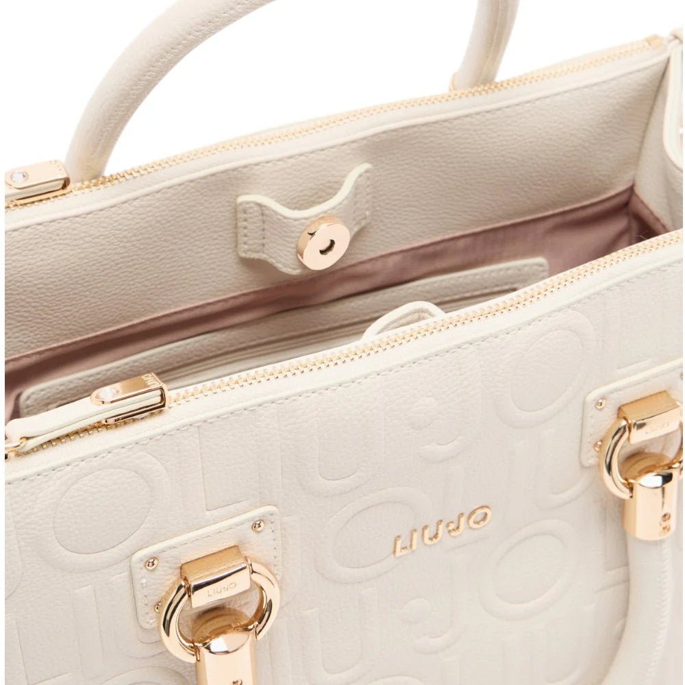 Borsa satchel media Liu Jo con logo in rilievo