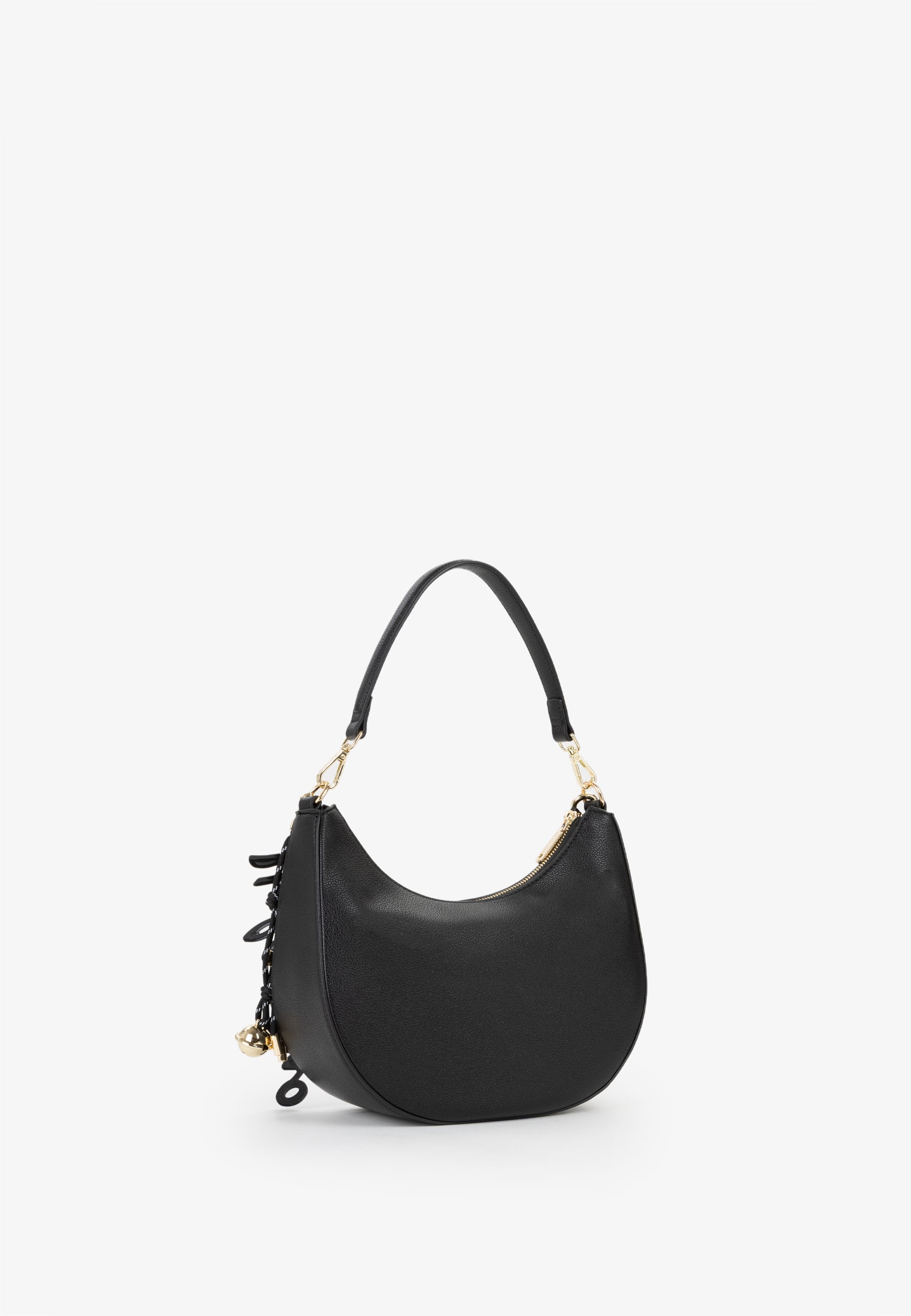 Borsa a spalla donna Mario Valentino compatta con silhouette arrotondata e dettagli iconici Nero TU | Giò Fashion