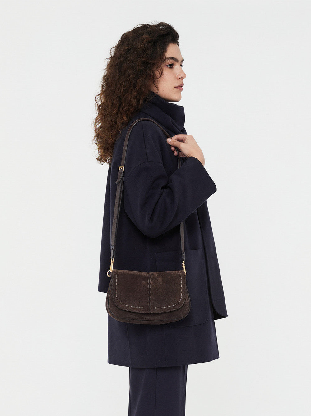 Gianni Chiarini Helena Round Borsa Media in Pelle Scamosciata