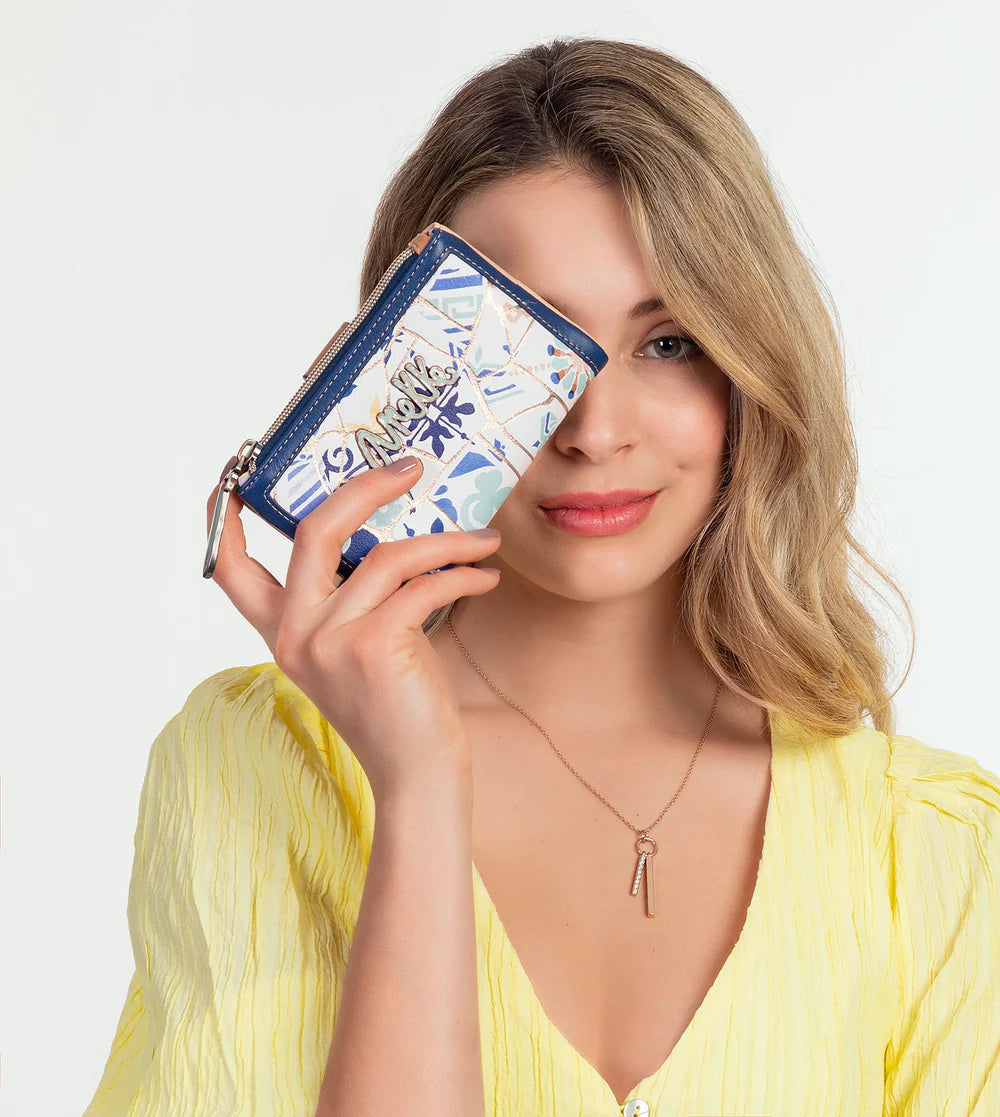 Portafoglio medio Anekke Sunrise Flexi con stampa ceramica Bianco TU | Giò Fashion