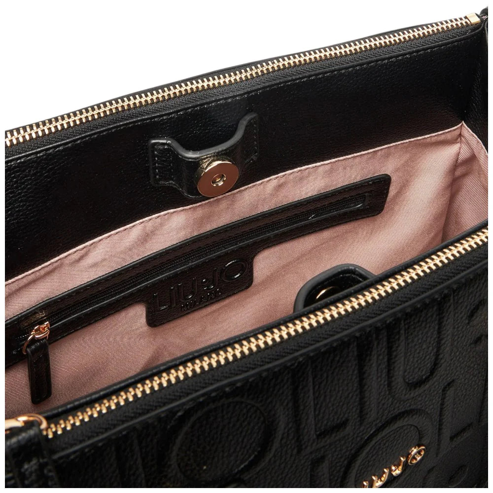 Borsa satchel media Liu Jo con logo in rilievo