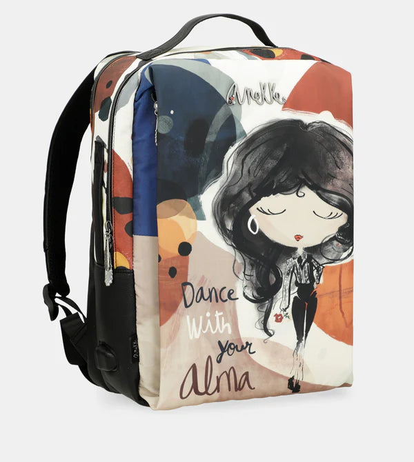 Zaino Anekke capiente con stampa artistica e design ergonomico