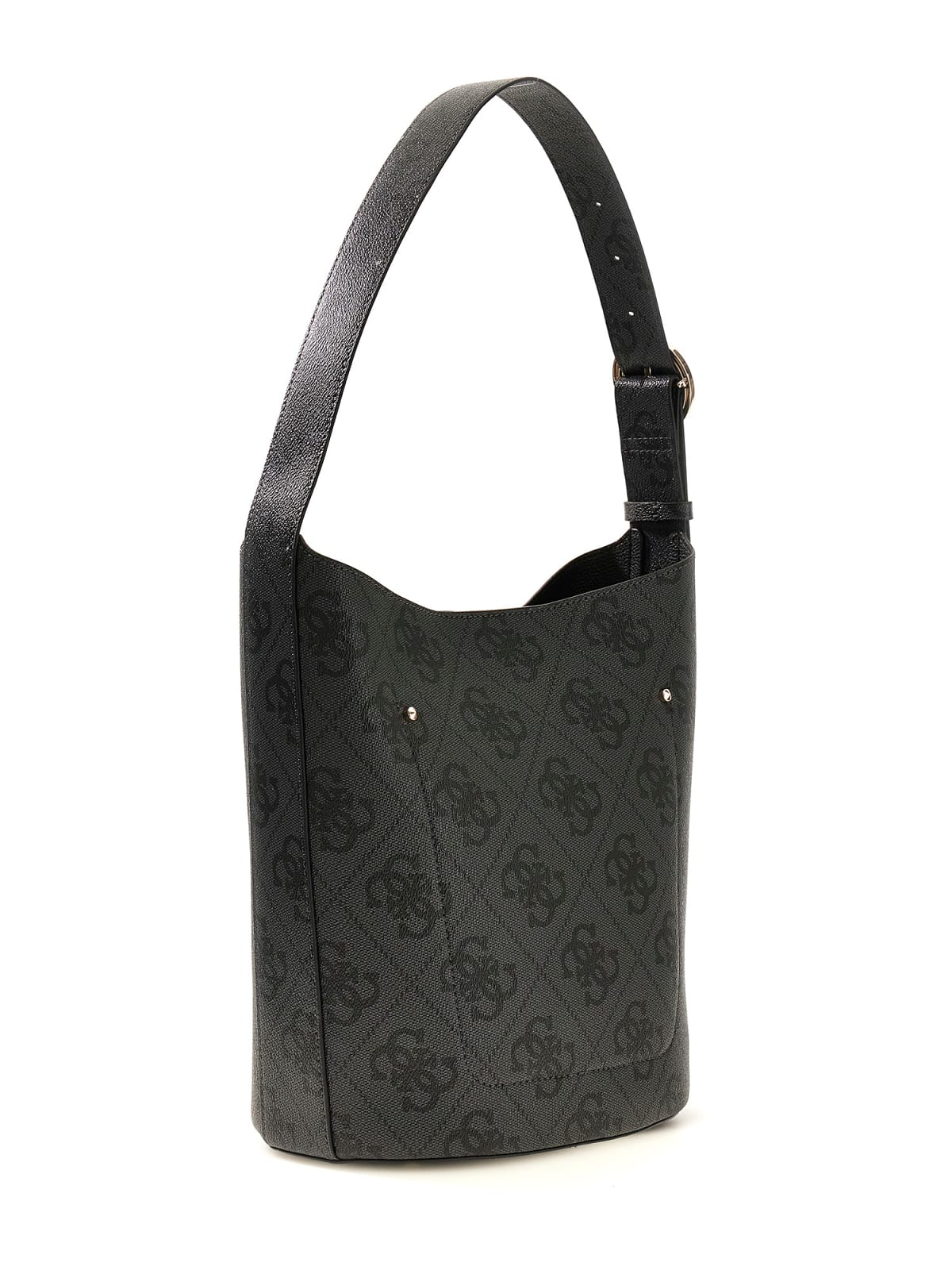 Borsa a spalla Guess donna logo all over con tracolla regolabile NERO LOGO TU | Giò Fashion