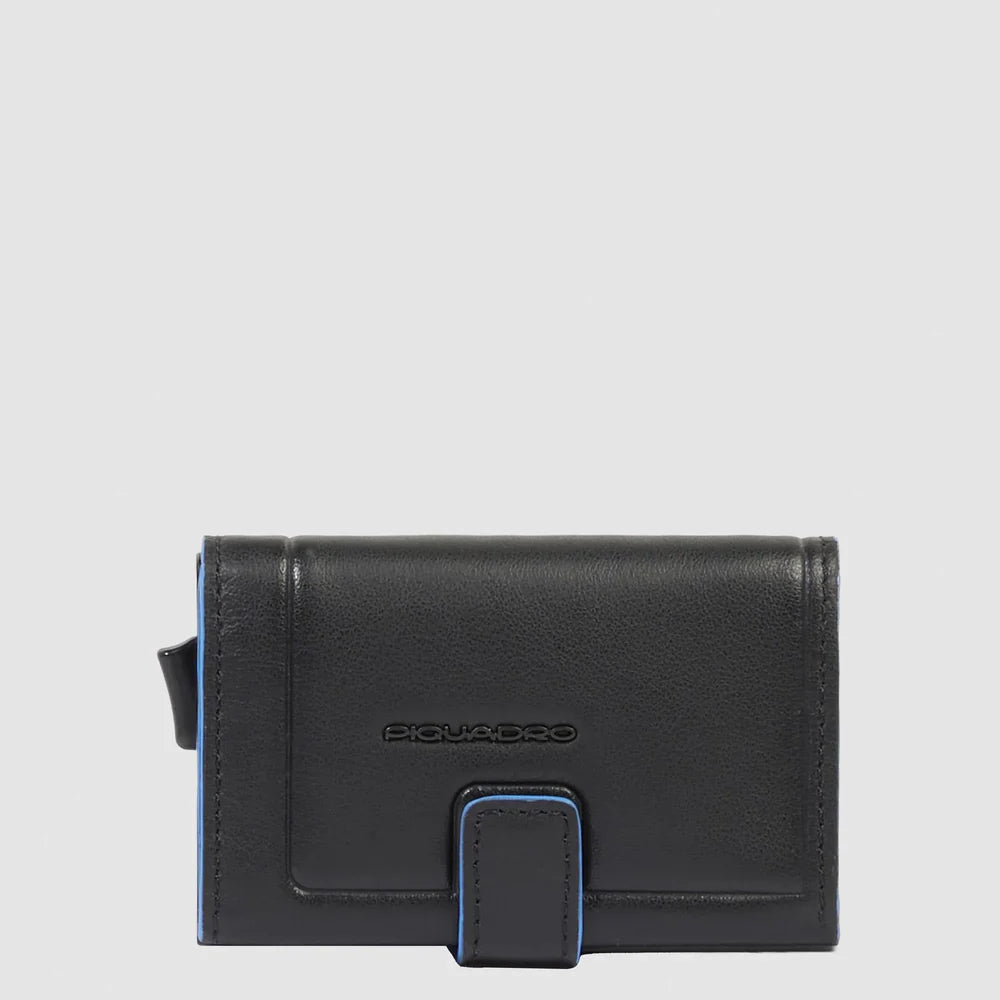 Portacarte Piquadro uomo automatico in pelle con protezione RFID