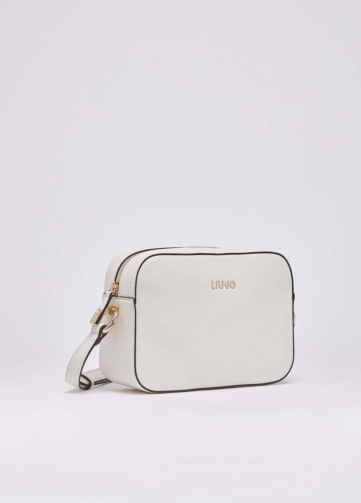 Borsa a tracolla Liu Jo compatta con logo frontale e chiusura zip Cream TU | Giò Fashion