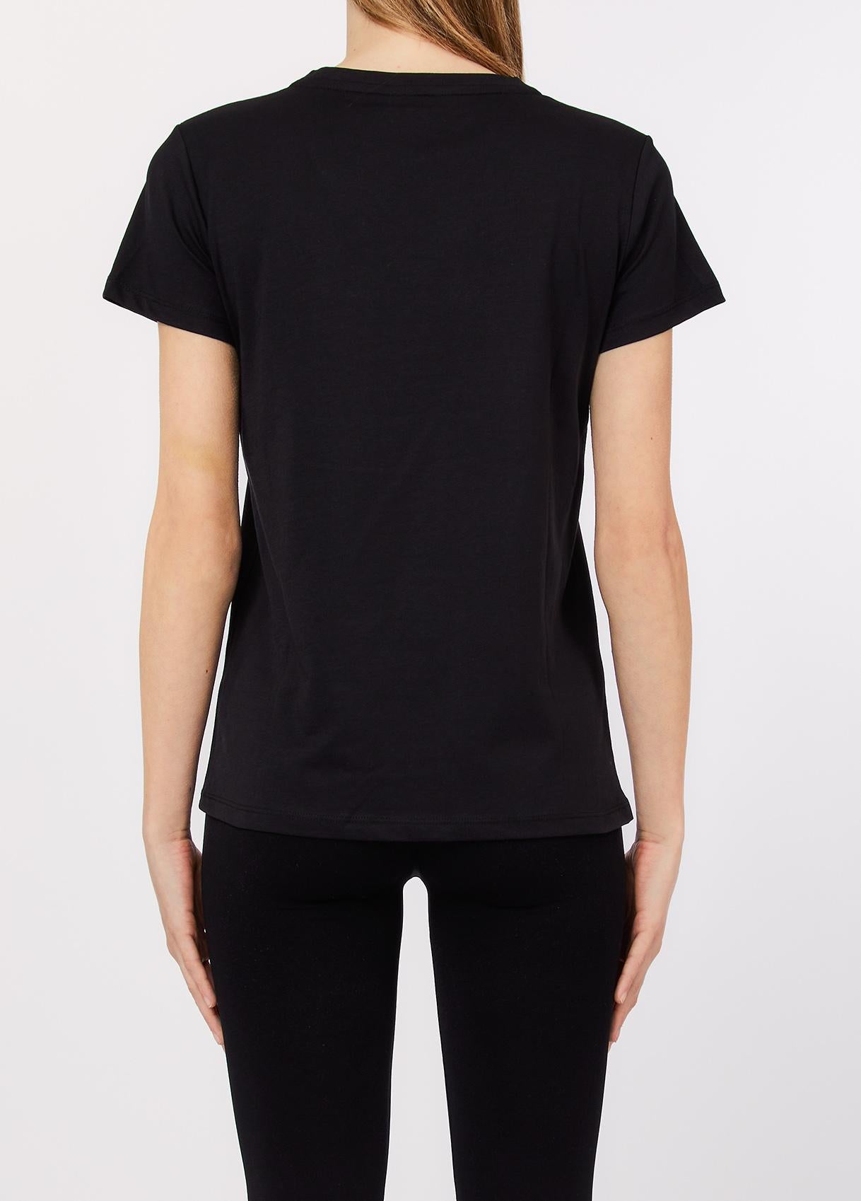 T shirt Liu Jo donna con stampa grafica e logo applicato Nero S | Giò Fashion