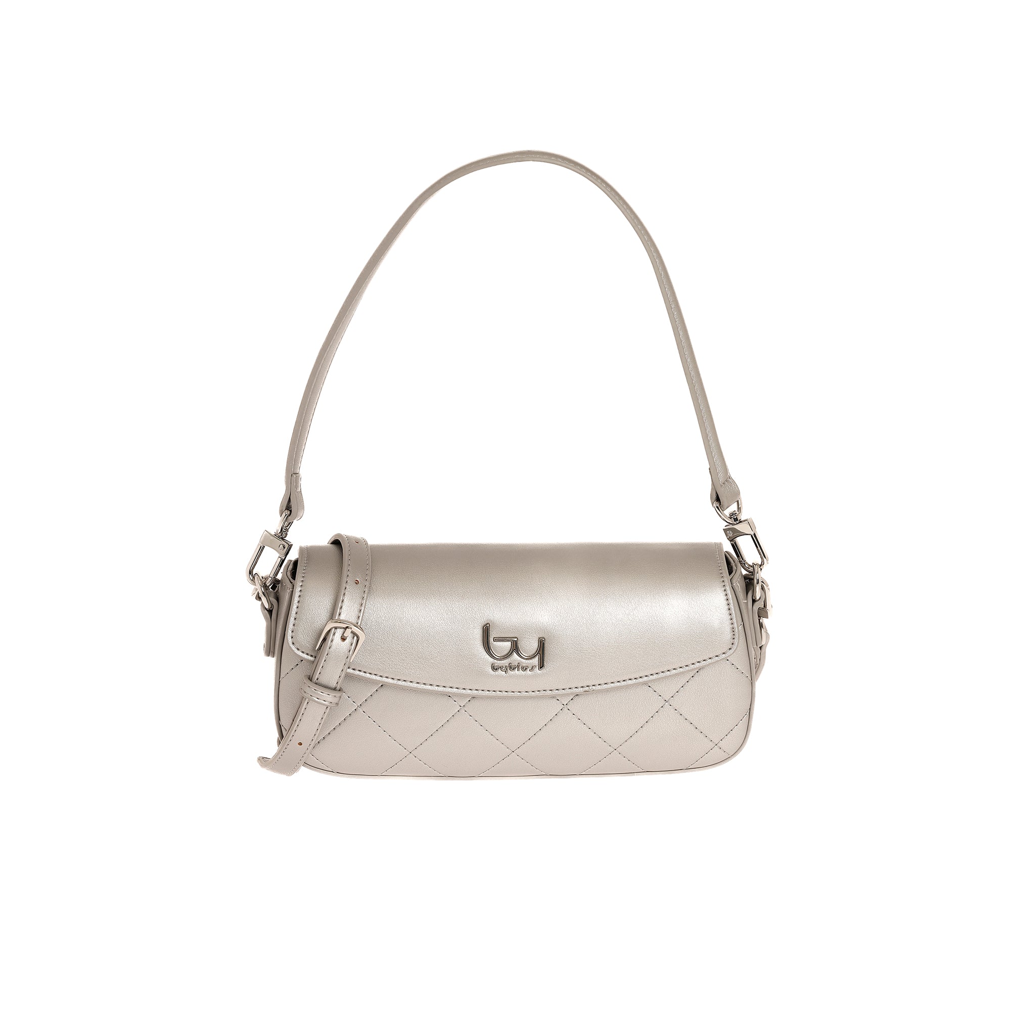 Borsa a spalla Byblos donna trapuntata con patta e tracolla regolabile Argento TU | Giò Fashion