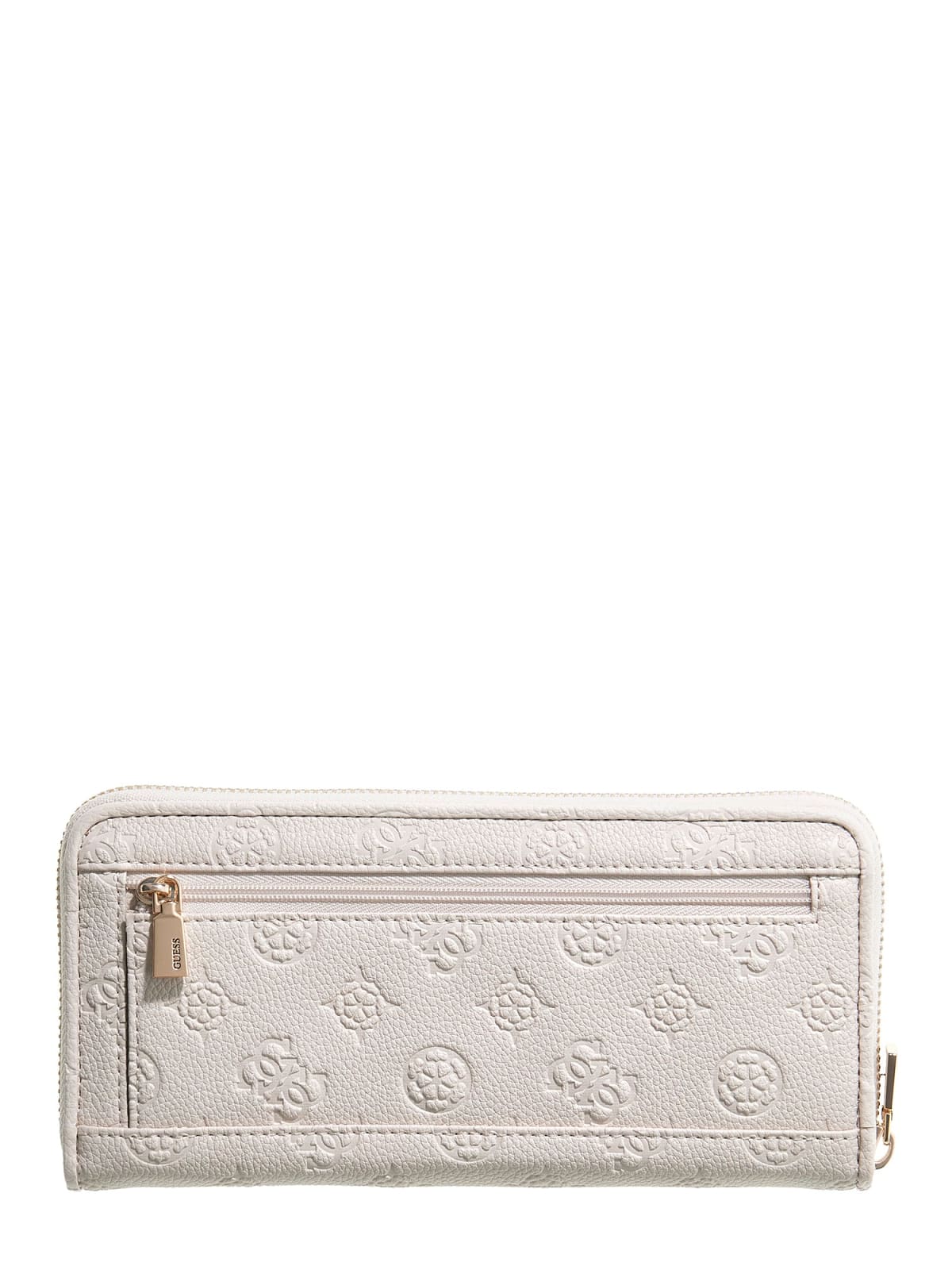 Portafoglio Guess donna zip around con logo emboss e dettaglio metallico GRIGIO LOGO TU | Giò Fashion