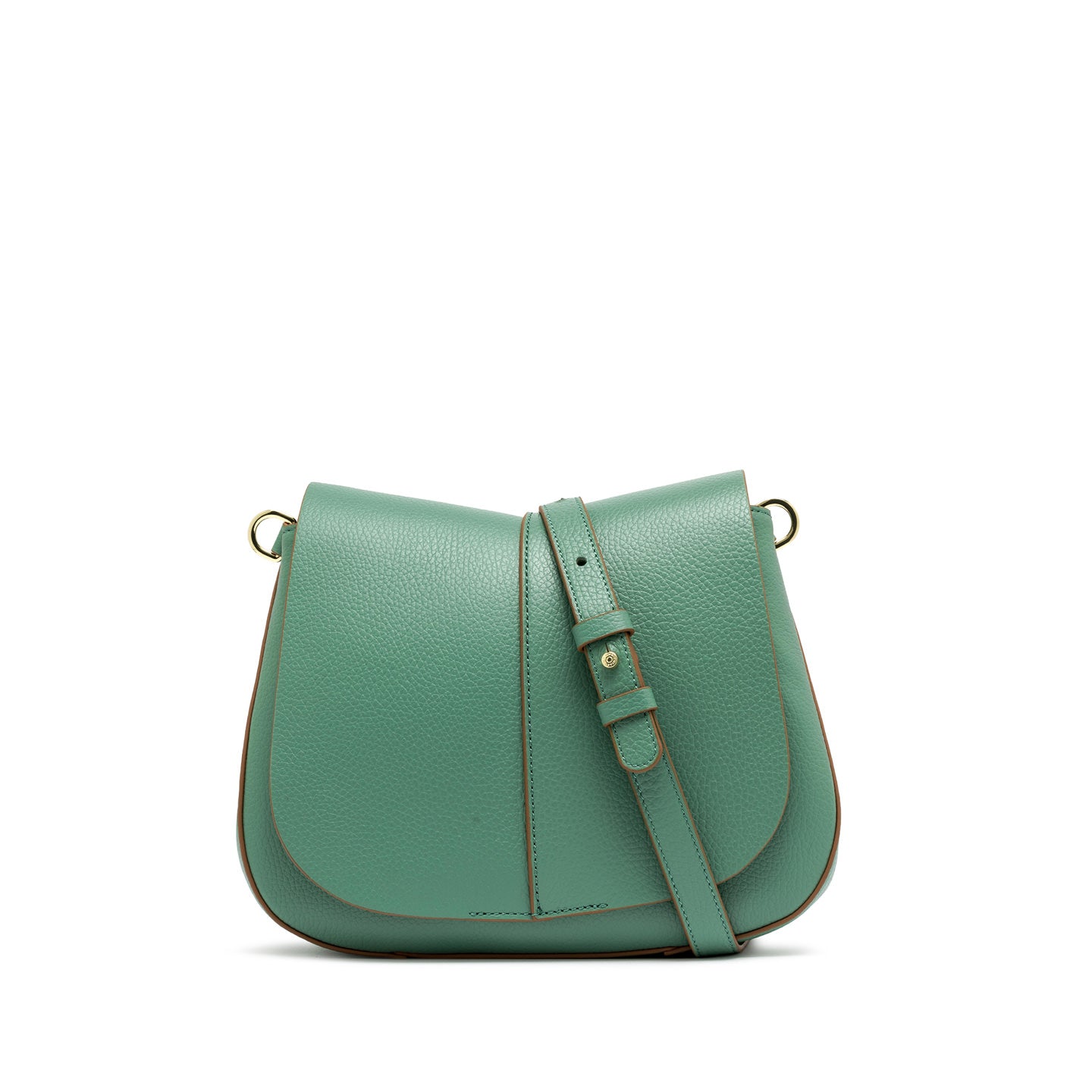 Gianni Chiarini Helena Round borsa a tracolla in pelle martellata con tasche organizzate Menta TU | Giò Fashion