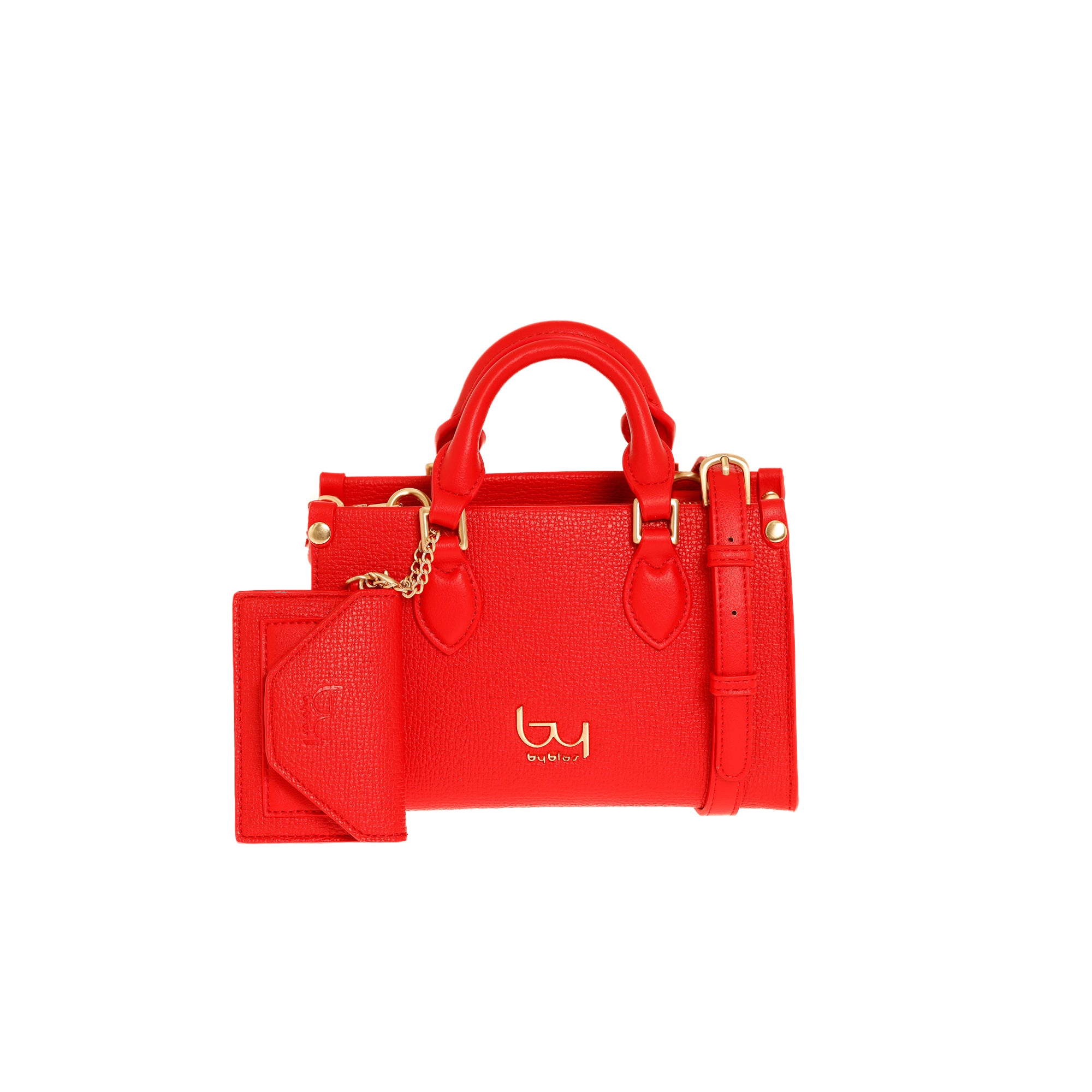 Borsa a mano Byblos donna compatta con tracolla regolabile e accessorio coordinato Rosso TU | Giò Fashion