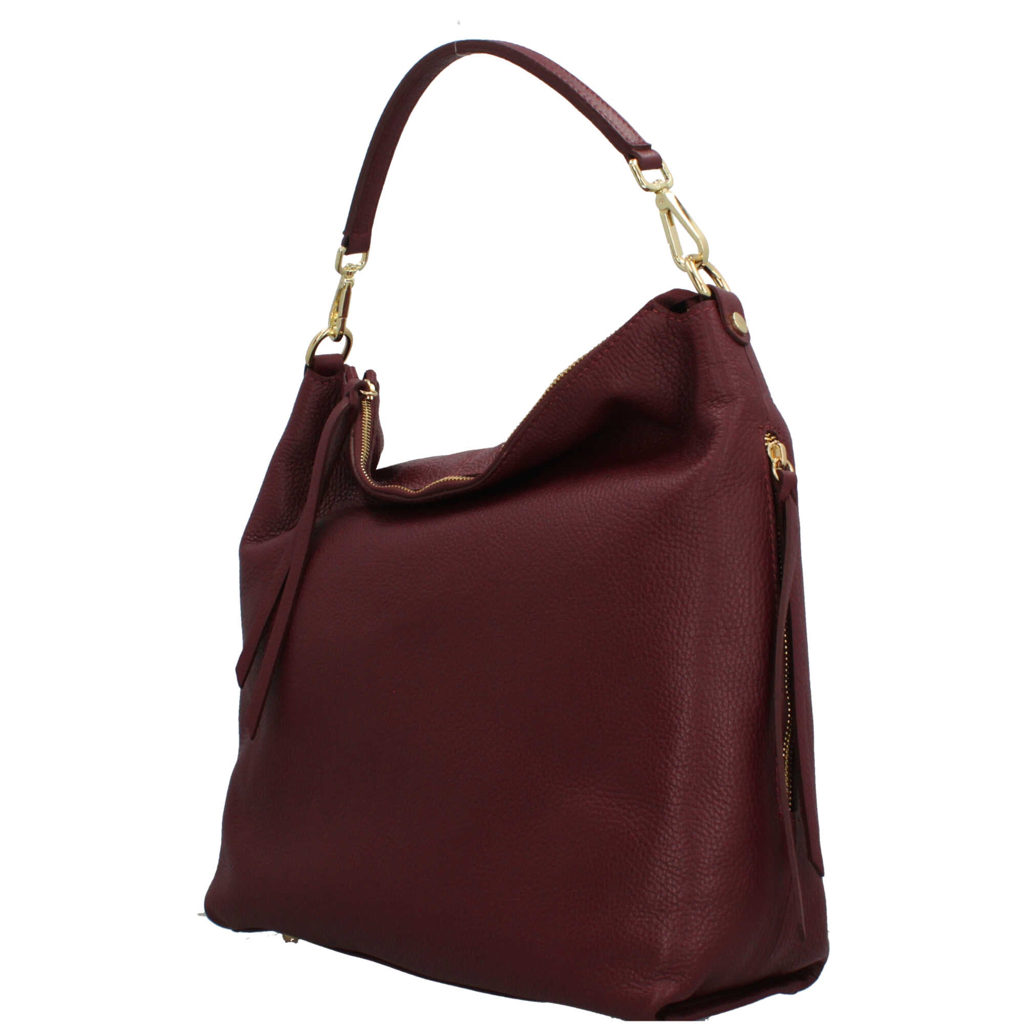 Borsa a spalla Made in Italy in pelle con tracolla rimovibile BORDEAUX TU | Giò Fashion