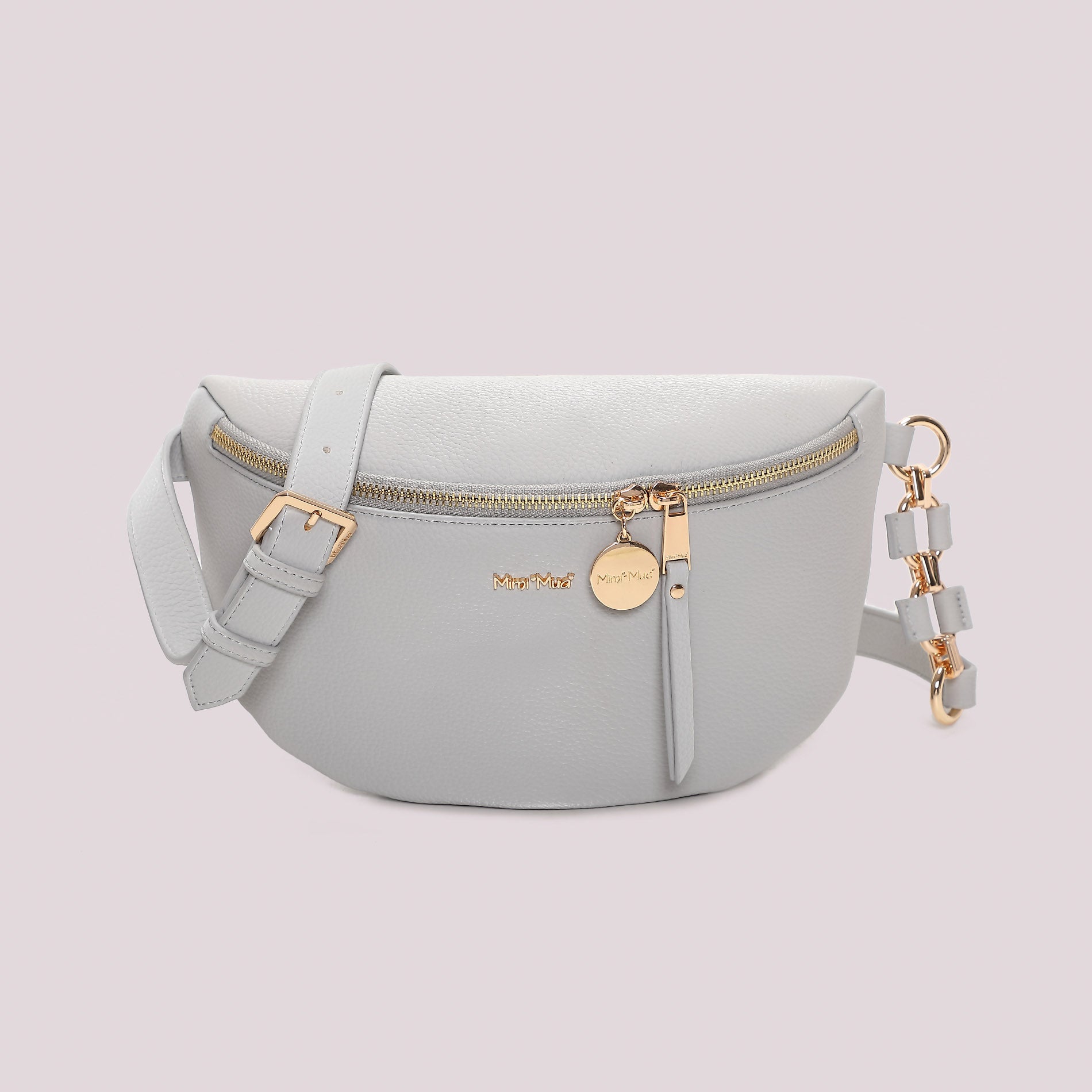 Marsupio donna Mimi Mua effetto pelle con zip e dettagli dorati Blu TU | Giò Fashion