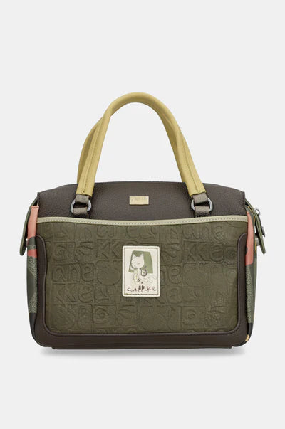 Borsa a mano Anekke con tracolla regolabile e stampa frontale iconica VERDE TU | Giò Fashion
