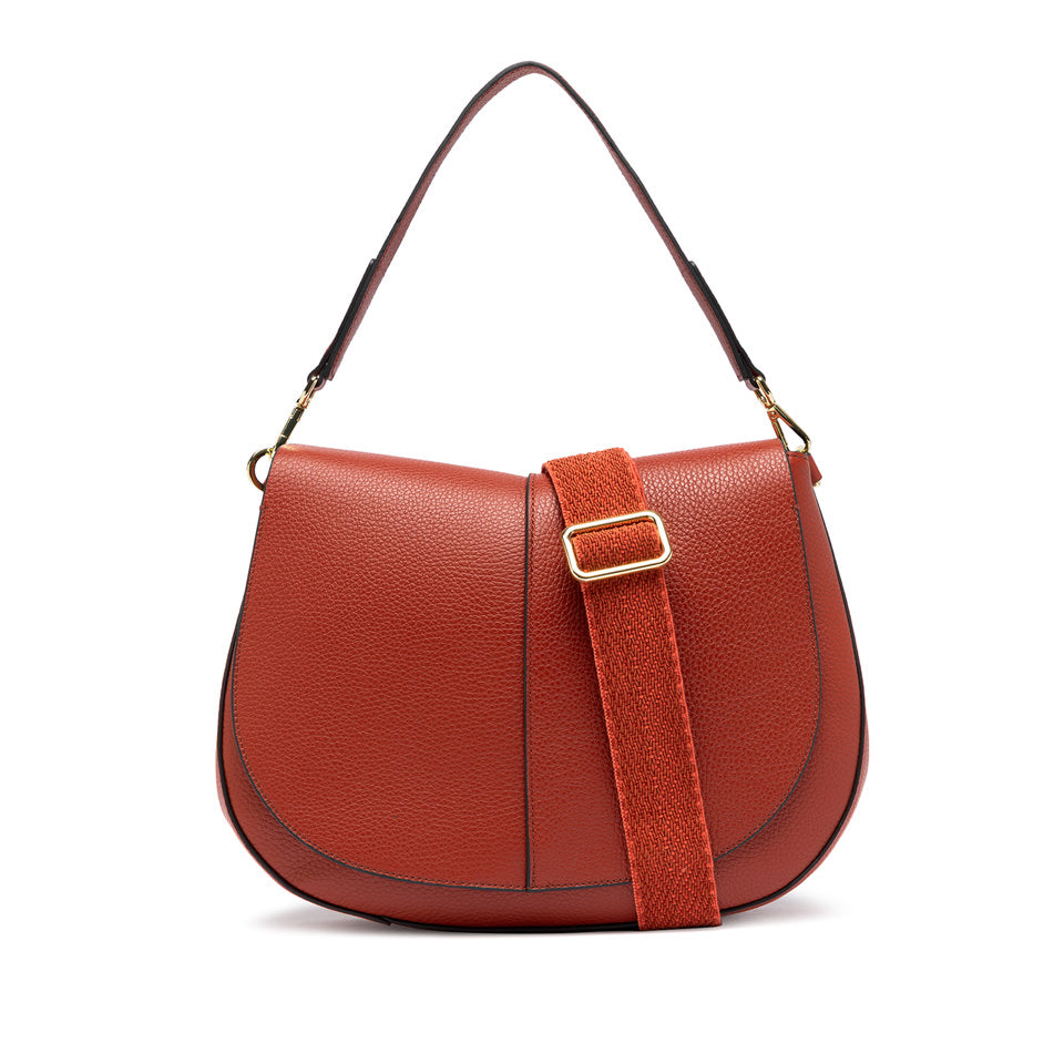 Borsa a spalla Gianni Chiarini Helena Round in pelle con doppia portabilità Rosso TU | Giò Fashion