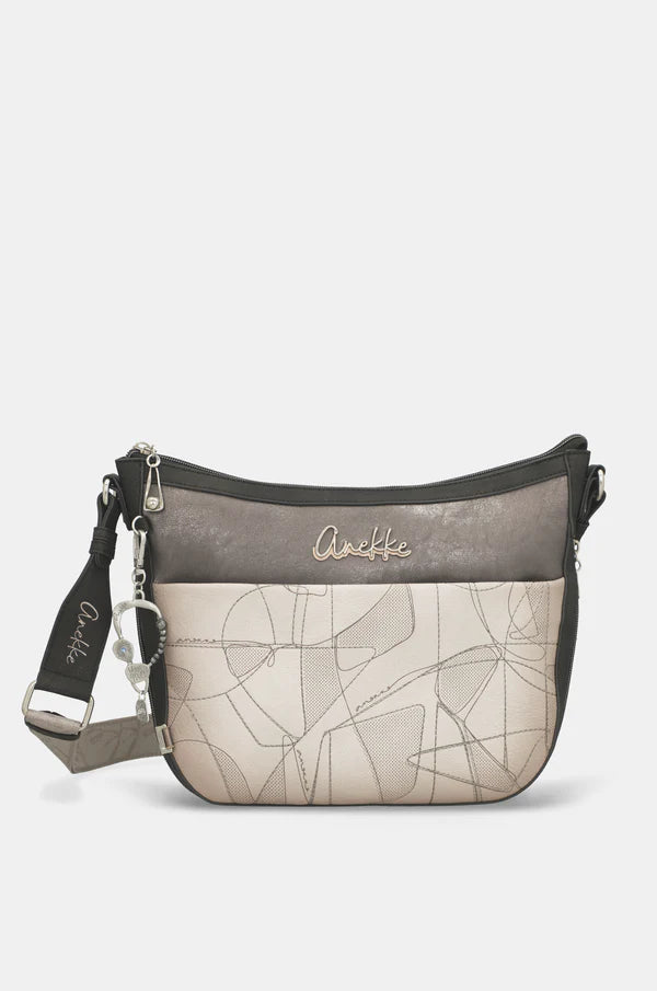 Borsa a Tracolla Anekke Donna con Zip e Tracolla Regolabile Beige TU | Giò Fashion