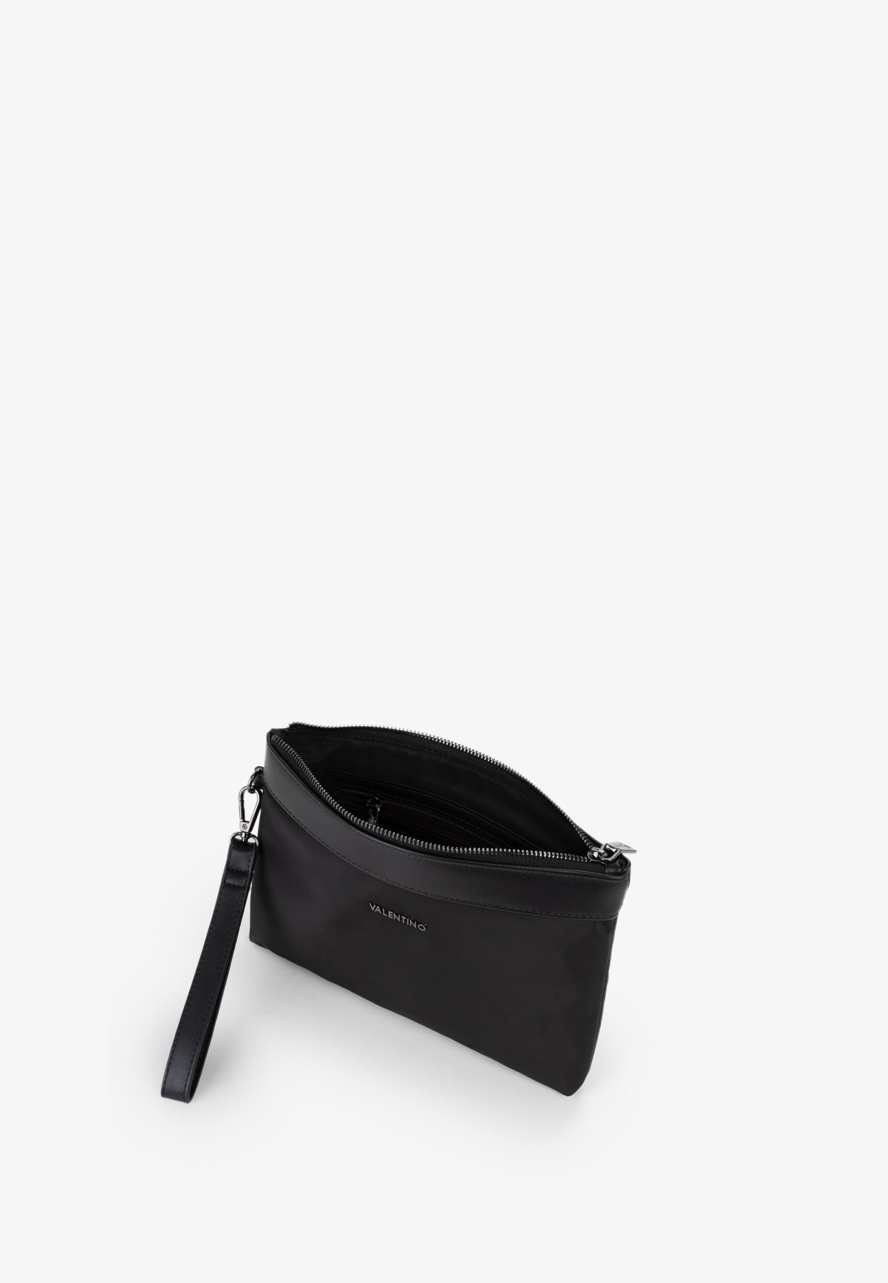 Pochette uomo Mario Valentino in finitura liscia con chiusura zip e design essenziale Nero TU | Giò Fashion