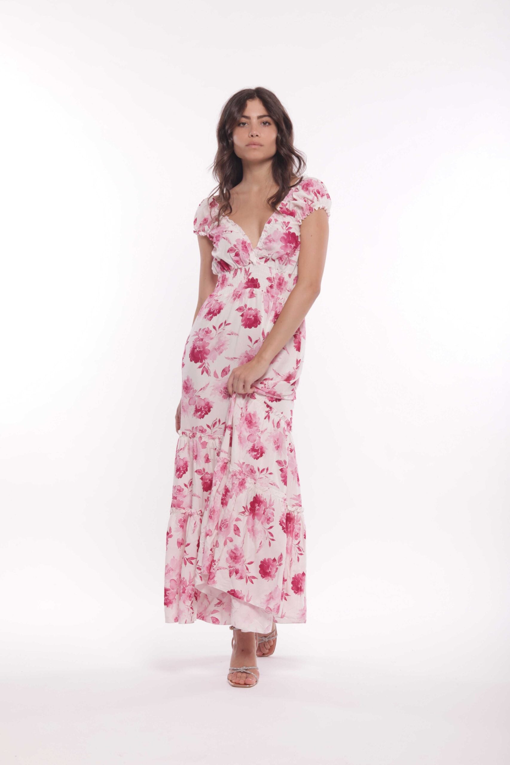 Mimi Muà JJAM-4402 – Abito Lungo Donna a Fantasia Floreale