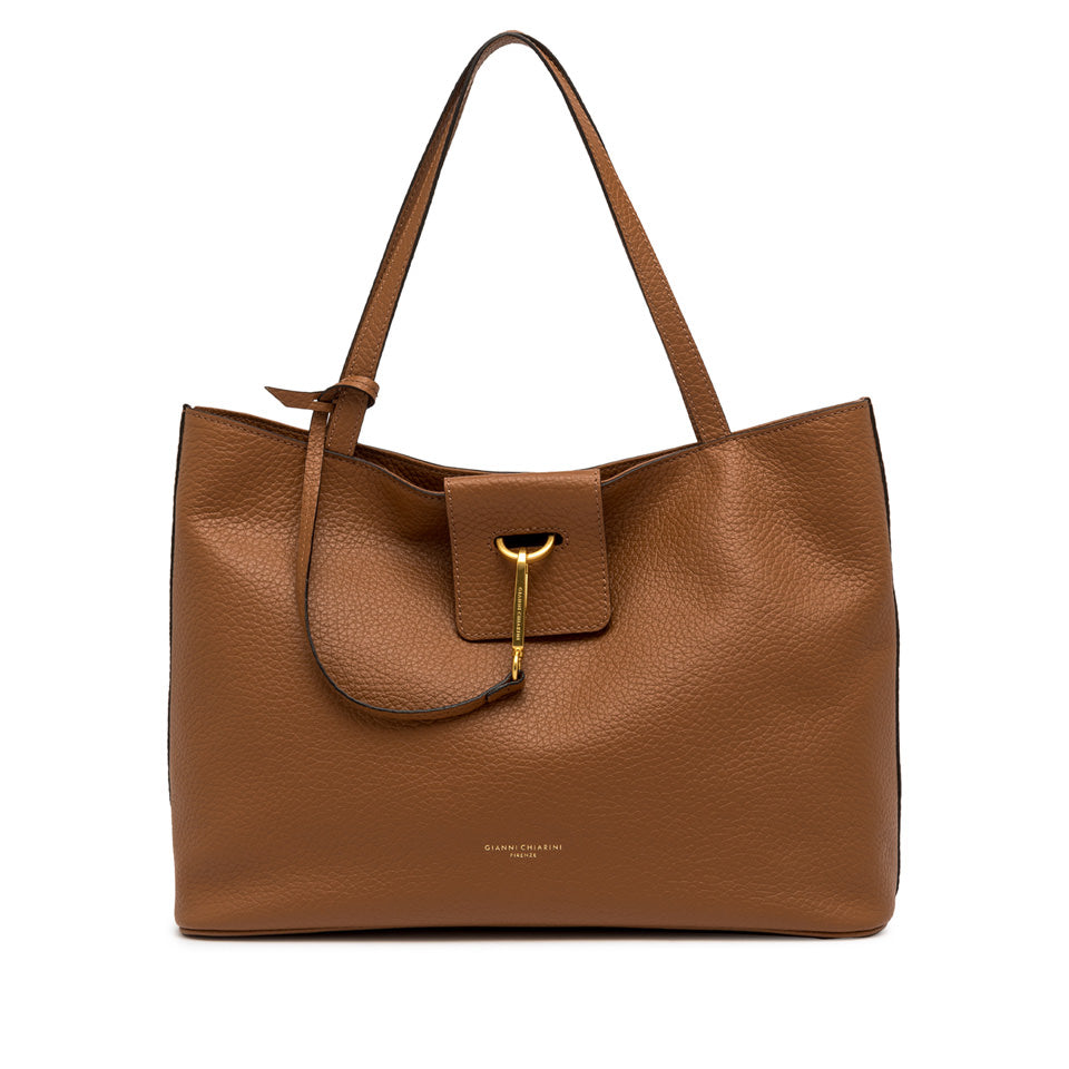 Borsa a spalla Gianni Chiarini Marisol in pelle con design geometrico CUOIO TU | Giò Fashion