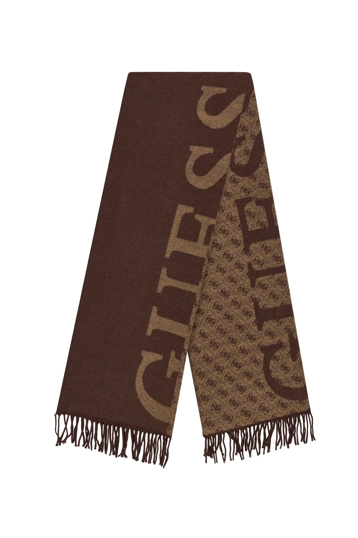 Sciarpa Guess Donna con Logo Jacquard e Frange