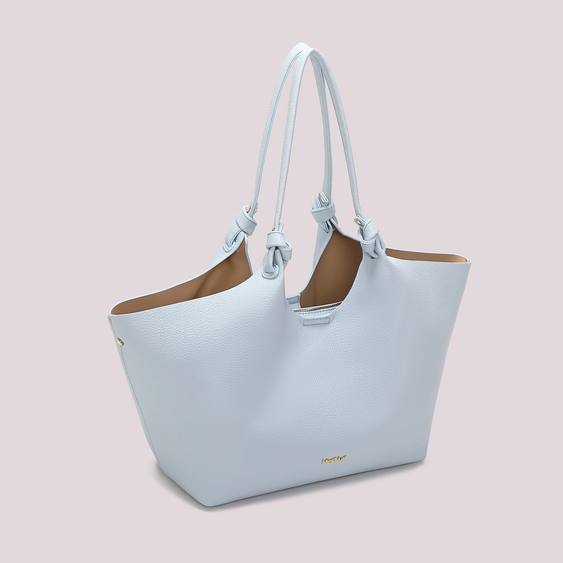 Mimi Mua borsa shopper morbida elegante con manici lunghi CELESTE TU | Giò Fashion