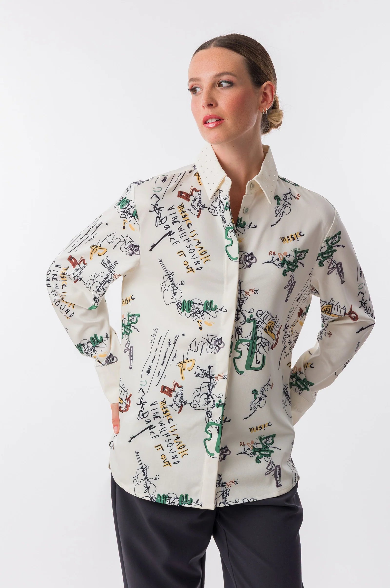 Camicia Donna Anekke con Stampa Artistica e Illustrazioni Decorative