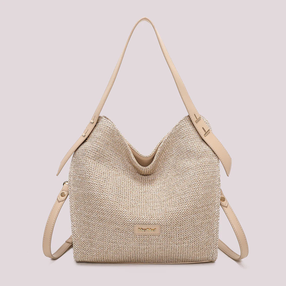 Borsa Hobo Mimi Mua Paglia Beige TU | Giò Fashion