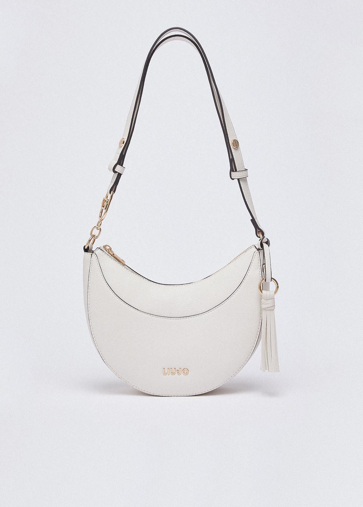 Borsa a Spalla Liu Jo con Nappina Decorativa e Tracolla Regolabile Cream TU | Giò Fashion