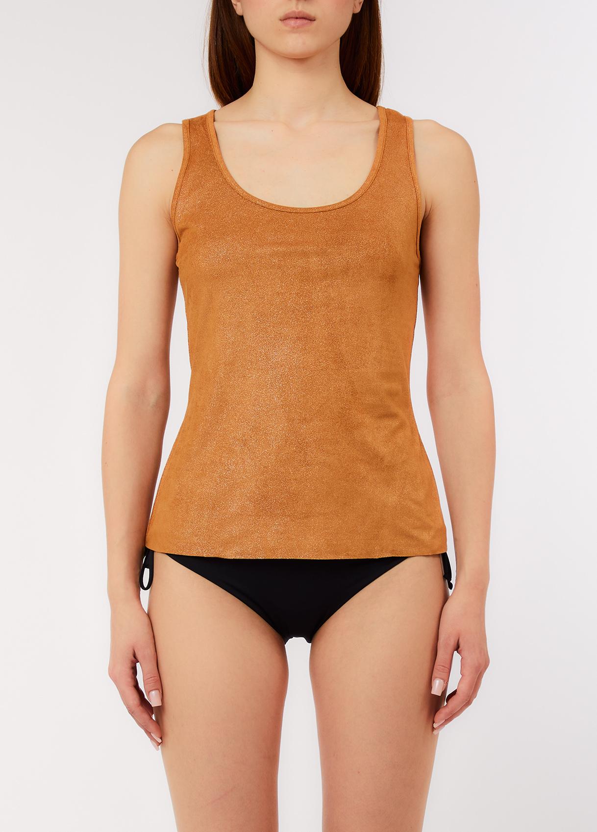 Top Liu Jo Donna con Effetto Laminato e Scollo Arrotondato