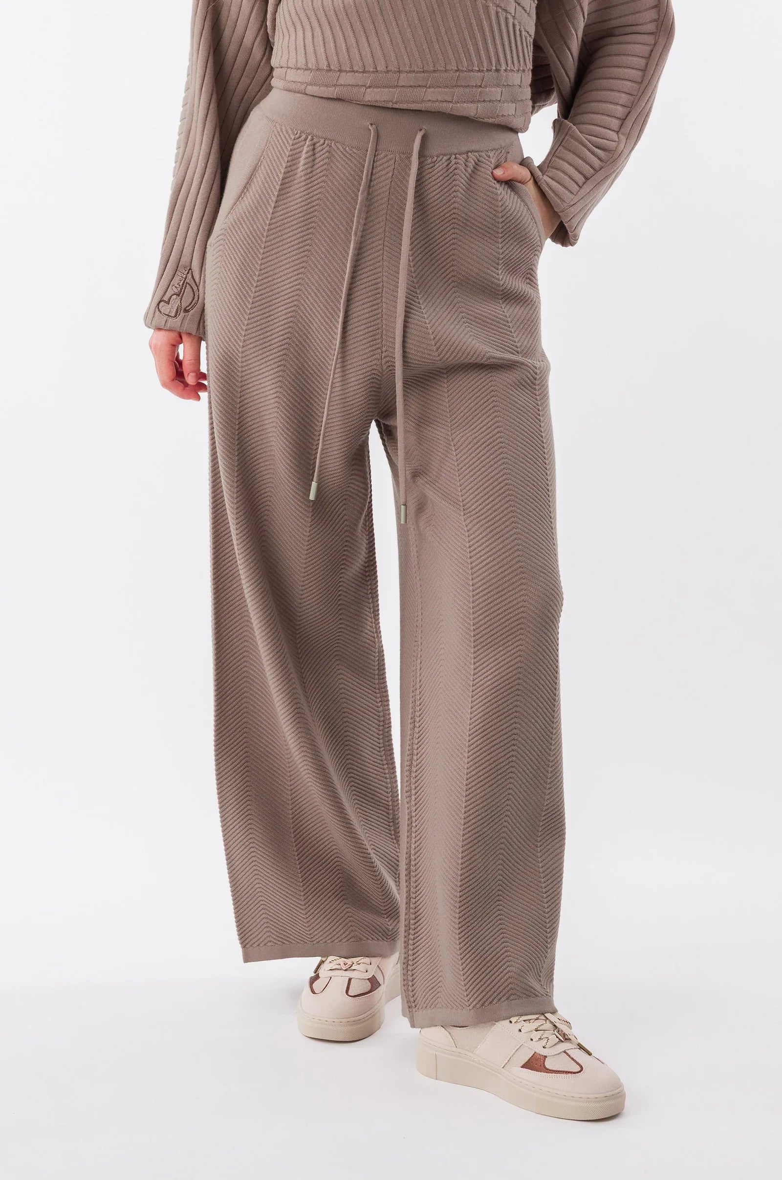 Pantaloni Donna Anekke in Maglia a Gamba Ampia