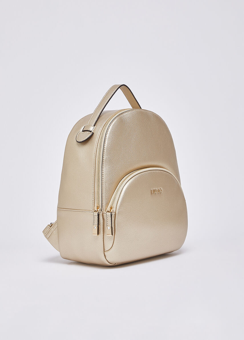 Zaino Liu Jo elegante con tasca frontale e chiusura zip Oro TU | Giò Fashion