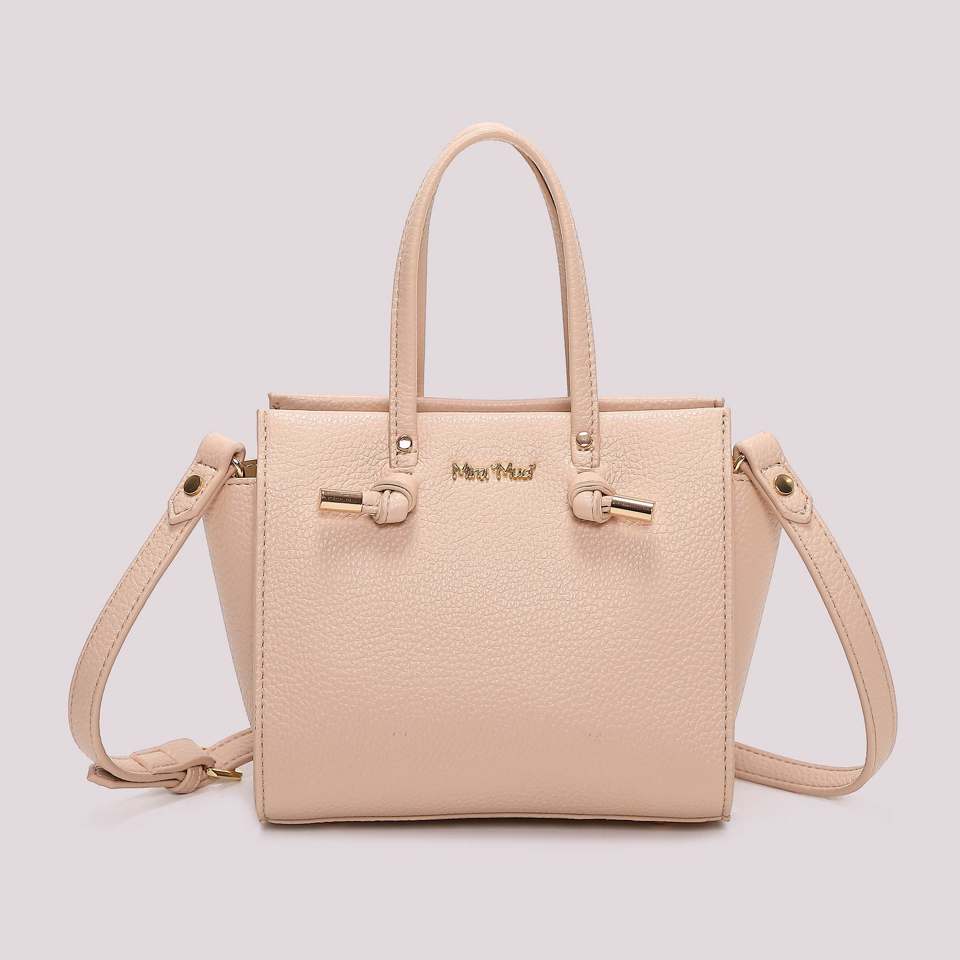 Borsa tote donna beige Mimi Mua con manici lunghi e tracolla Cipria TU | Giò Fashion