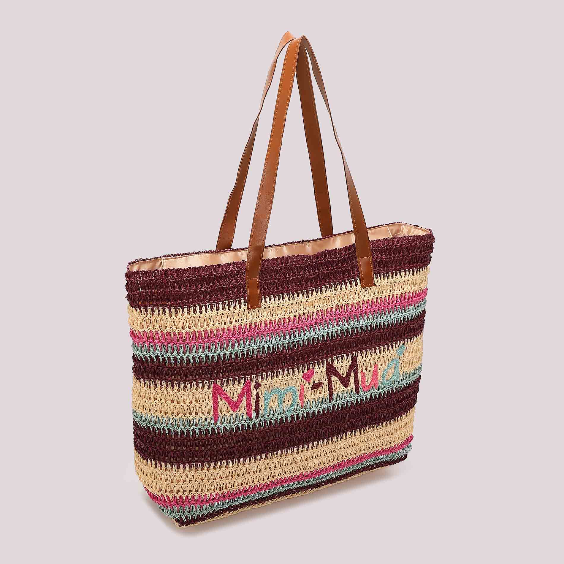 Borsa Shopper Mimi Mua Righe Straw Paper