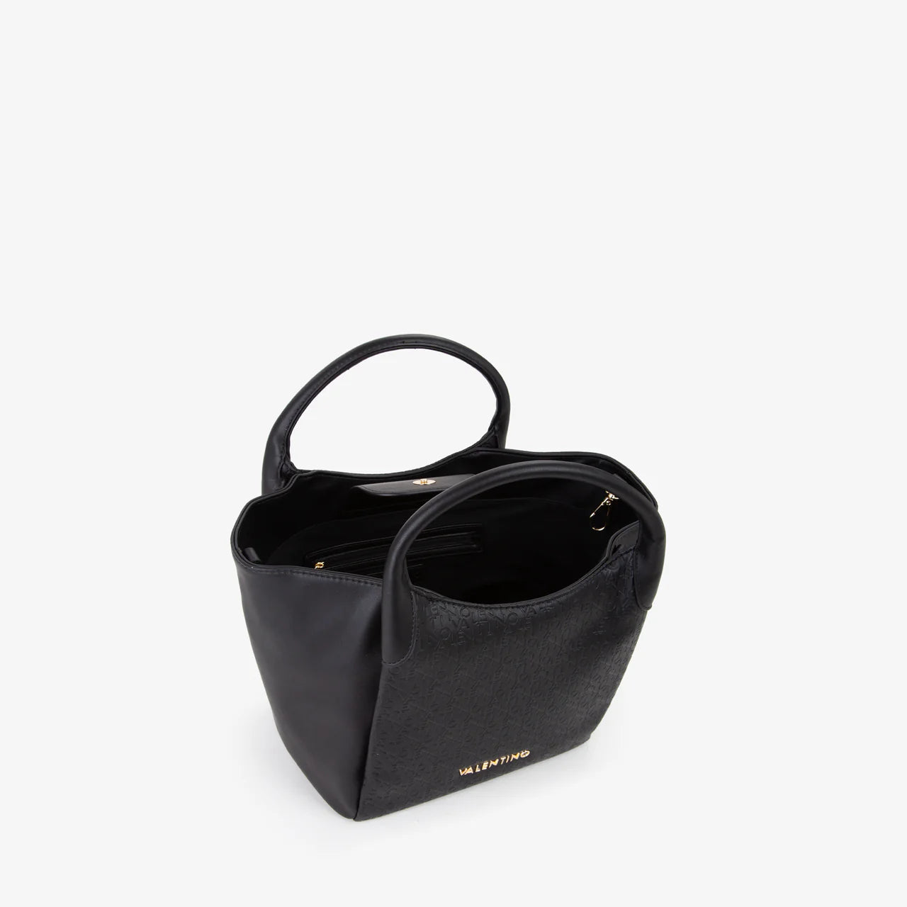 Valentino borsa a mano donna con logo in rilievo Nero TU | Giò Fashion