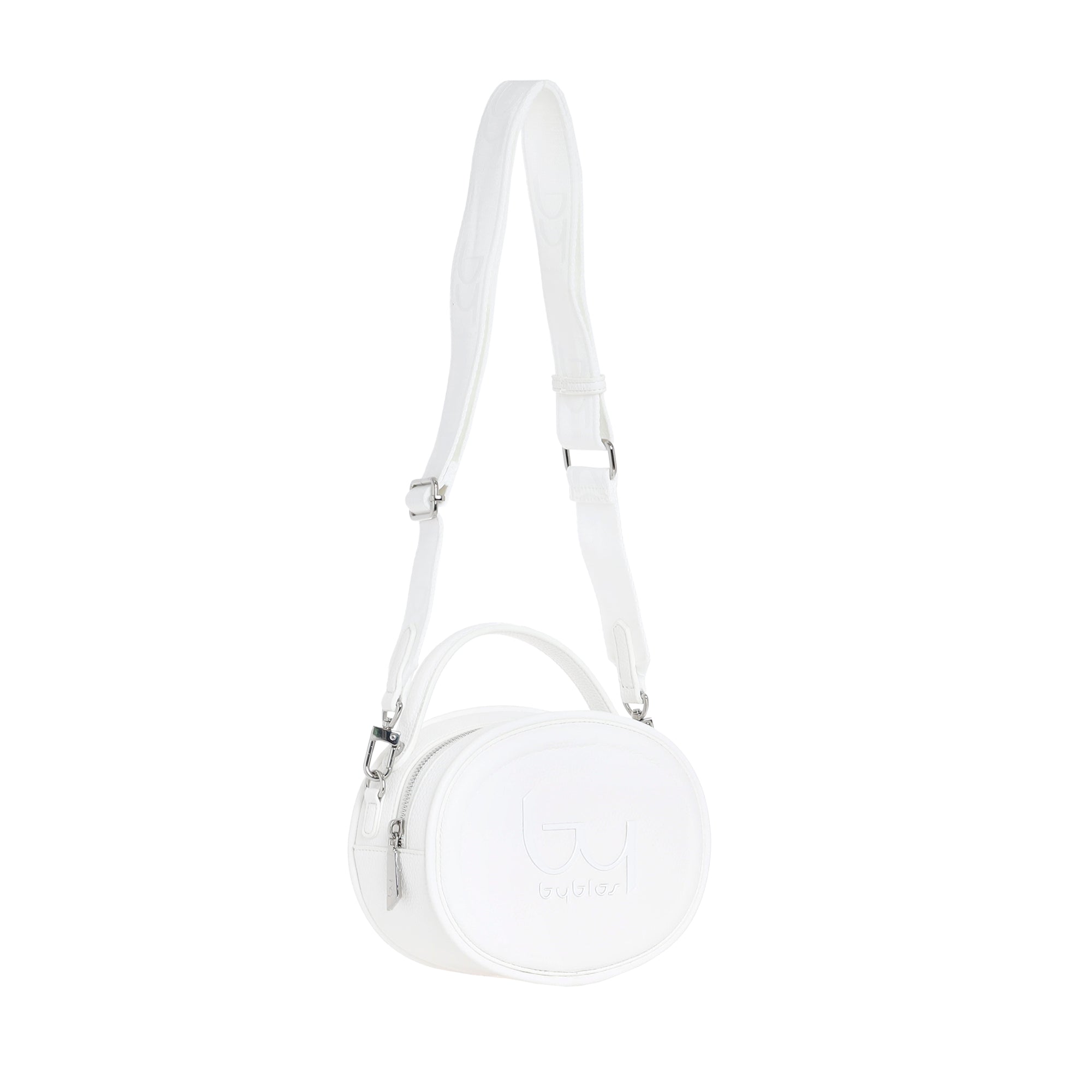 Borsa tracolla Byblos donna rotonda con logo frontale e tracolla regolabile Bianco TU | Giò Fashion