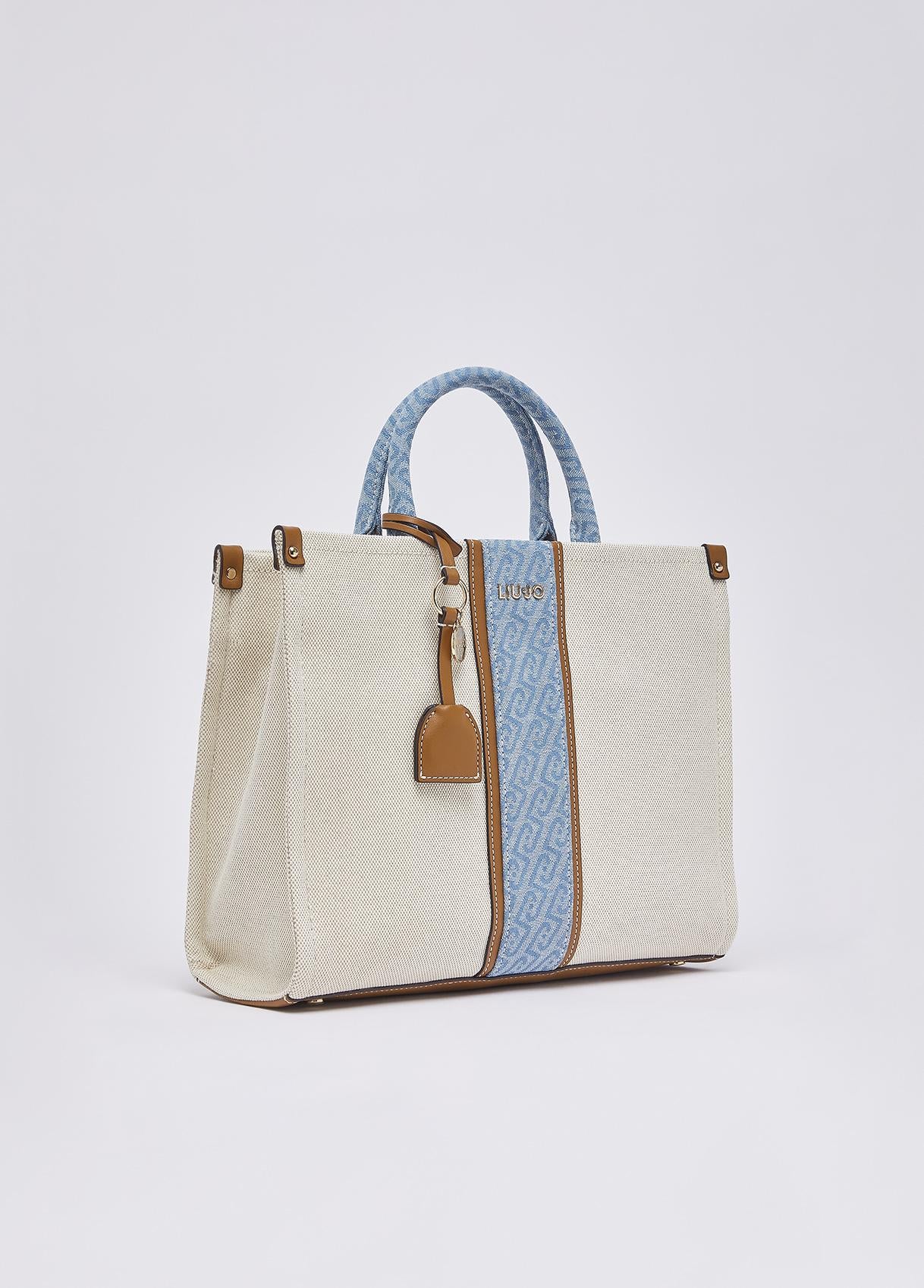 Borsa shopping Liu Jo elegante con logo centrale e charm removibile Denim TU | Giò Fashion